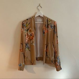 Babaton Aritzia floral zipper bomber